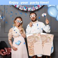 Baby Shower Invitation, 15 Brown Boho Floral & Bear Balloon Fill-In Invites With Envelopes, For Boys And Girls Baby Announcement, Gender Reveal Party Supplies & Decorations - A126 - Image 5