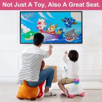 iPlay, iLearn Bouncy Pals Hopping Unicorn Horse, Toddler Girl Inflatable Bouncing Animal Hopper Toy, Outdoor Indoor Plush Ride on Bouncer, Baby Birthday Gift 18 Month 2 3 4 Year Old Kid - Unicorn - Image 6