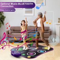 Flooyes Dance Mat Toys for 3-12 Year Old Kids, Electronic Dance Pad with Light-up 6-Button Wireless Bluetooth, Music Dance with 5 Game Modes, Birthday Toys Gifts for 3 4 5 6 7 8 9 10+ Year Old Girls - Image 5