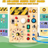 Busy Board, Montessori Toy for 1-3 Years Old, Wooden Toddler Sensory Travel Toy, Ideal Gift for 1+ Year Old Boys (Busy Board Plus V2), Medium, Yellow - Image 2