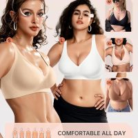 OEAK Womens Deep V Bras Wireless Comfortable Bra Supportive No Underwire Bras Tshirt Push Up Bralettes Plunge Seamless Bra - Image 5