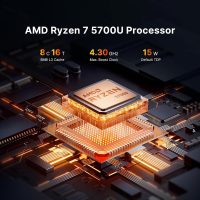 P4 Mini PC, AMD Ryzen 7 5700U, 32GB DDR4 RAM 1TB PCIe 3.0 SSD,Small Gaming Computer Supports 4K Triple Display,Dual LAN 2.5GbE,WiFi6E,BT5.2 - Image 3