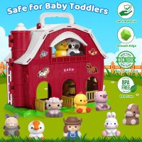 Aigybobo Farm Animals Big Barn Toys for 1 2 3 Year Old, Toddler Montessori Learning Toy, Farm Playset with Animal Figures and DIY Stickers, Christmas Birthday Gift for Baby Boys Girls Age 12-18 Months - Image 4