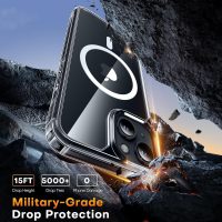 TAURI 3 in 1 Magnetic for iPhone 13 Case, [Compatible with MagSafe] [with 2X Screen Protectors] Not-Yellowing, Military-Grade Protection Slim Phone Case for 13 Cover, Clear, 6.1" - Image 4