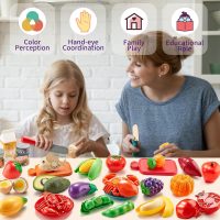 Pretend Play Food for Kids Kitchen - 78Pc Cutting Toy Food with Storage Bag, Food Toys with Veggies, Fruits, Fake Food with Pizza Toy, Pretend Food, Play Kitchen Accessories, Boys Girls Gift - Image 2