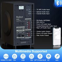 Bobtot Surround Sound Speakers Home Theater Systems - 700 Watts Peak Power 5.1/2.1Wired Stereo Speaker System 5.25" Subwoofer Strong Bass with Bluetooth HDMI ARC Optical Input - Image 5