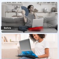 AboveTEK Adjustable Laptop Lap Desk, 3 Ergonomic Angles, PU Leather Non-Slip Surface, Heat Shield, Retractable Mouse Pad, Portable Laptop Lap pad Workstation for Bed, Sofa, Travel - Image 3