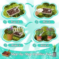 Make It Miniature Botanicals Kit - Mini Plants Collectibles with Flowers, Bouquets, Bonsai, Succulent, Garden, Wooden Display Stand - DIY Crafts Toy Gifts for Kids 6+, Collectors, Decoration - Image 4