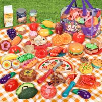 Pretend Play Food for Kids Kitchen - 78Pc Cutting Toy Food with Storage Bag, Food Toys with Veggies, Fruits, Fake Food with Pizza Toy, Pretend Food, Play Kitchen Accessories, Boys Girls Gift - Image 7