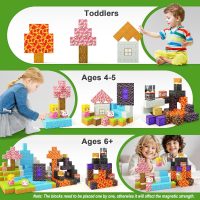 Magnetic Blocks - Build Mine Magnet World Magic Portal Set, Magnetic Tiles Building Blocks Toddler Toy STEM Sensory Outdoor Toys for 3+ Year Old Boys & Girls, Creative Kids Games Kids Toys 84PCS - Image 4