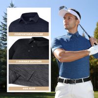 5 Pack Polo Shirts for Men - Quick Dry Moisture Wicking Performance Short Sleeve Mens Golf Shirts for Work Athletic - Image 2