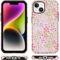 for iPhone 13/iPhone 14 6,1'' Case Floral, Cute Pink Flower Pattern Aesthetic Phone Case, Shockproof 2-in-1 Double Protective Cover for Women Girls, Exquisite Design Anti Scratch Stylish Case - Image 5