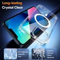 TAURI 3 in 1 Magnetic for iPhone 13 Case, [Compatible with MagSafe] [with 2X Screen Protectors] Not-Yellowing, Military-Grade Protection Slim Phone Case for 13 Cover, Clear, 6.1" - Image 5