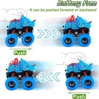 LODBY Dinosaur Toys for 2 3 4 5 Year Old Boys - Monster Truck Toys for Toddlers Boys Ages 2-4-6 - Push and Go Cars Dinosaur Toys for Kids 3-5 Year Old Boy Christmas Birthday Gifts - Image 3