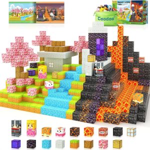 Magnetic Blocks - Build Mine Magnet World Magic Portal Set, Magnetic Tiles Building Blocks Toddler Toy STEM Sensory Outdoor Toys for 3+ Year Old Boys & Girls, Creative Kids Games Kids Toys 84PCS