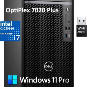 Dell OptiPlex 7020 Plus Tower 7000 Business Desktop Computer, 14th Gen Intel 20-Core i7-14700 up to 5.4GHz, 64GB DDR5 RAM, 2TB PCIe SSD, DVDRW, WiFi Adapter, Ethernet, Keyboard Mouse, Windows 11 Pro