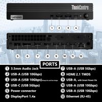 Lenovo ThinkCentre Tiny M70q Gen 5 Intel 10-Core i5-14400T (Beat i7-13700T), 16GB DDR5 RAM, 512GB NVMe, WiFi 6E, Bluetooth, RJ-45, DP Port, HDMI, W11P, Business Desktop - Image 4