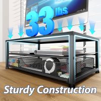 Desk Organizer and Accessories, 2-Tier Computer Monitor Stand Riser with Drawer and 2 Pen Holders, Laptop Stand, Office Desk Accessories for Office Supplies, Black - Image 5