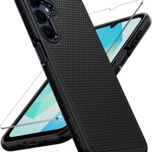 FNTCASE for Samsung Galaxy A16-5G Case: Dual Layer Protective Heavy Duty Cell Phone Cover with Non Slip Textured Back - Shockproof Rugged Military Grade Drop Protection Bumper Tough Black
