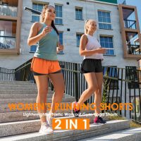 Women's 2 in 1 Running Shorts for Gym Yoga Workout Athletic Shorts High-Waisted Shorts with Liner Pockets - Image 6