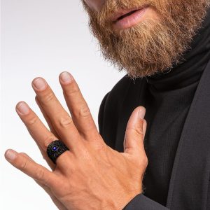Black Plated Personalized Thumb Rings