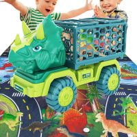 HONGID Dinosaur Truck Toys for Kids 3-5, Triceratops Car Toy with 15 Dino Figures,Large Activity Play Mat, Dinosaur Eggs, Dinosaur Play Set for Boys and Girls,Christmas Xmax,Stocking Stuffers - Image 6