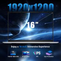 2025 16 Inch Laptop Computer, N150 (4C/4T, Max 3.6GHz) Gaming Laptop,16GB DDR4 1TB SSD,WiFi 5,BT4.2,1920x1200(16:10) IPS, Backlit Keyboard,6Hrs Battery,Mini HDMI/USB-C*3 - Gray - Image 5
