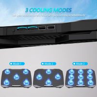 Laptop Cooling Pad, Gaming Laptop Cooler with 9 Quiet Fans, Laptop Cooling Stand for 12-17 Inch, Laptop Computer Fan with 5 Height Adjustable,2 USB Ports,1 Phone Stand - Image 7