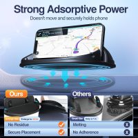 Loncaster Car Phone Holder, Car Phone Mount Silicone Car Pad Mat for Various Dashboards, Slip Free Desk Phone Stand Compatible with iPhone, Samsung, Android Smartphones, GPS Devices and More, Black - Image 2