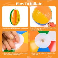 JOYIN Rainbow Beach Balls(12 Pack), 12'' Inflatable Swimming Pool Toys for Summer Water Games Kids Birthday Party Supplies Combo Set Include Inflatable Beach Balls - Image 8