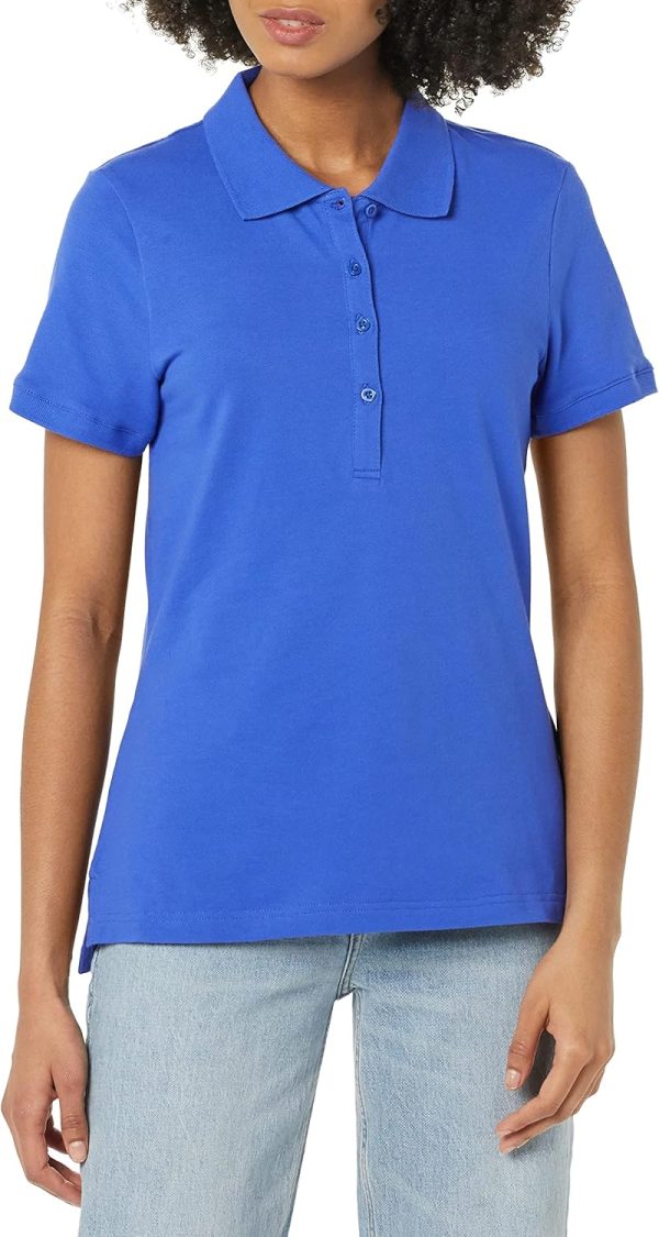 Amazon Essentials Women's Short-Sleeve Polo Shirt (Available in Plus Size)