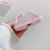QLTYPRI Bow Case for iPhone 13/iPhone 14, Clear Cute Ribbon Bow Phone Case Curly Wavy Aesthetic Phone Case, Slim Soft Transparent Shockproof Protective Cover for Women Girls - Pink - Image 5