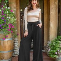 TNNZEET 3 Pack Women's Wide Leg Pants with Pockets - Casual Loose Yoga Trouser Pants Sweatpants Palazzo Lounge Pajama Pants - Image 2
