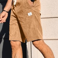 PLEPAN Mens Corduroy Shorts Casual 7 Inch Inseam Elastic Waist Drawstring Summer Beach Short - Image 6