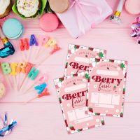 15 PCs Strawberry And Arch Birthday Invitation With 15 Matching White Envelopes For Boy Girl, 1St Birthday Party Favors Decorations Supplies-OL-A97 - Image 5