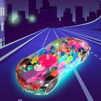 ArtCreativity Light Up Transparent Sensory Car Toy for Kids, 1PC, Bump and Go Toy Car with Colorful Moving Gears, Music, and LED Effects, Easter Toys for Toddlers, Great Birthday Gift Idea - Image 5