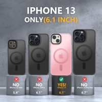 MOCCA Strong Magnetic for iPhone 13 Case, [Compatible with Magsafe][Screen Protector+Camera Lens Protector] Translucent Matte Back Slim Shockproof Case for iPhone 13 Phone Case 6.1", Pink - Image 7