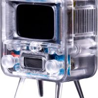 TinyTV 2 - Portable Retro Television with Working Rotary knobs - Load Your own Videos Easily via USB onto Your own minature TV (Clear) - Image 5