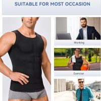 Mens Compression Shirt Slimming Body Shaper Vest Workout Tank Tops Abs Abdomen Undershirts - Image 4
