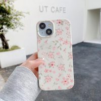 QLTYPRI for iPhone 13 Case, Cute Pink Floral Flower Pattern Aesthetic Phone Case, Raised Camera Protection Soft Slim TPU Shockproof Protective Phone Cover for Girls Women - Pink - Image 2