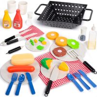 JOYIN 34 PCS Kitchen Toy Set, BBQ Play Grill, Cooking Toy Set, Little Chef Play, Kids Grill Playset Interactive BBQ for Kids with Light & Sound, Birthday Gift for Boys Girls - Image 5