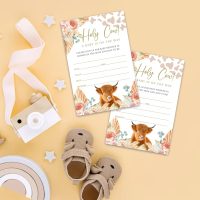 Holy Cow! Baby Shower Invitation, Floral & little cow, 15 Invites With Envelopes, Gender Reveal, Baby Announcement, Party Favor & Decorations - A17 - Image 3