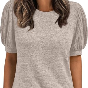 AUTOMET Womens Tops Summer Sweater Long Tunic Dressy Casual Blouses Business Cute Trendy Short Sleeve Shirt 2025