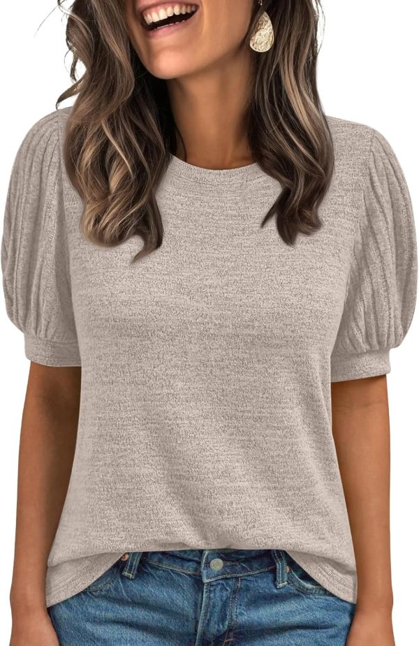 AUTOMET Womens Tops Summer Sweater Long Tunic Dressy Casual Blouses Business Cute Trendy Short Sleeve Shirt 2025