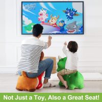 iPlay, iLearn Bouncy Pals Dinosaur Hopper Toy 2 Year Old Boy, Toddler Plush Bounce Animals, Ride on Bouncing Triceratops for Kids, Outdoor Hopping Horse Bouncer, Cool Birthday Gifts 3 4 5 6 Yr Girls - Image 6