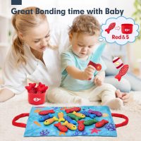 hahaland Montessori Toys for 1 Year Old - 10 in 1 Cloth Toddler Fishing Game with Stacking Cups, Baby Toy 12-18 Months One Year Old Boy Birthday Gift, Toddler Toys for 1 2 Year Old Boy Girl Gifts - Image 9