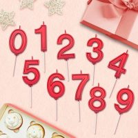 Red 9 Number Birthday Candles for Cake, 2.76 Inch Cake Topper Number 9 Candles for Wedding Anniversary Cake Decorations, Happy Birthday Party Decorations - Image 3