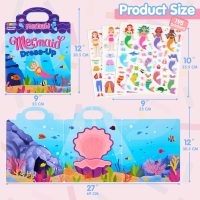 JOYIN 3 Sets Dress-Up Reusable Sticker Book for Toddlers, 3D Sticker Books for Kids 3 4 5, Travel Essentials, Airplane Activity Toys, Crafts Gifts, Birthday Gifts - Fashion, Mermaid, Princess - Image 6