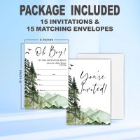 Baby Shower Invitations, Oh Boy! Let The Adventure Begin, 15 Double-Sided Fill In Invite Cards & 15 Envelopes, Gender Reveal, Baby Announcement Party Decorations And Supplies - A101 - Image 2