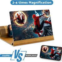 14‘’ Screen Magnifier for Smartphone, Mobile Phone 3D Magnifier Screen Expanders for Movies and Gaming Foldable Phone Stand with Screen Amplifier B1 Beige - Image 2